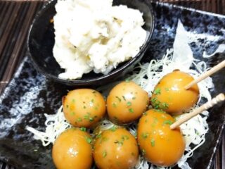 12月おつまみクーポン【1130】うずら煮卵とポテトサラダ