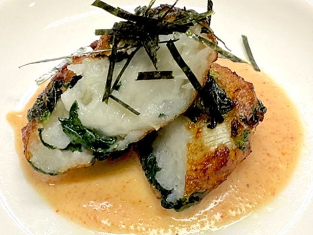 4月【春爛漫】春菊と竹の子のさつま揚げ(No.3103)